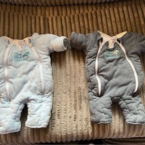 Baby Sleep Sacks in Blue and Gray
